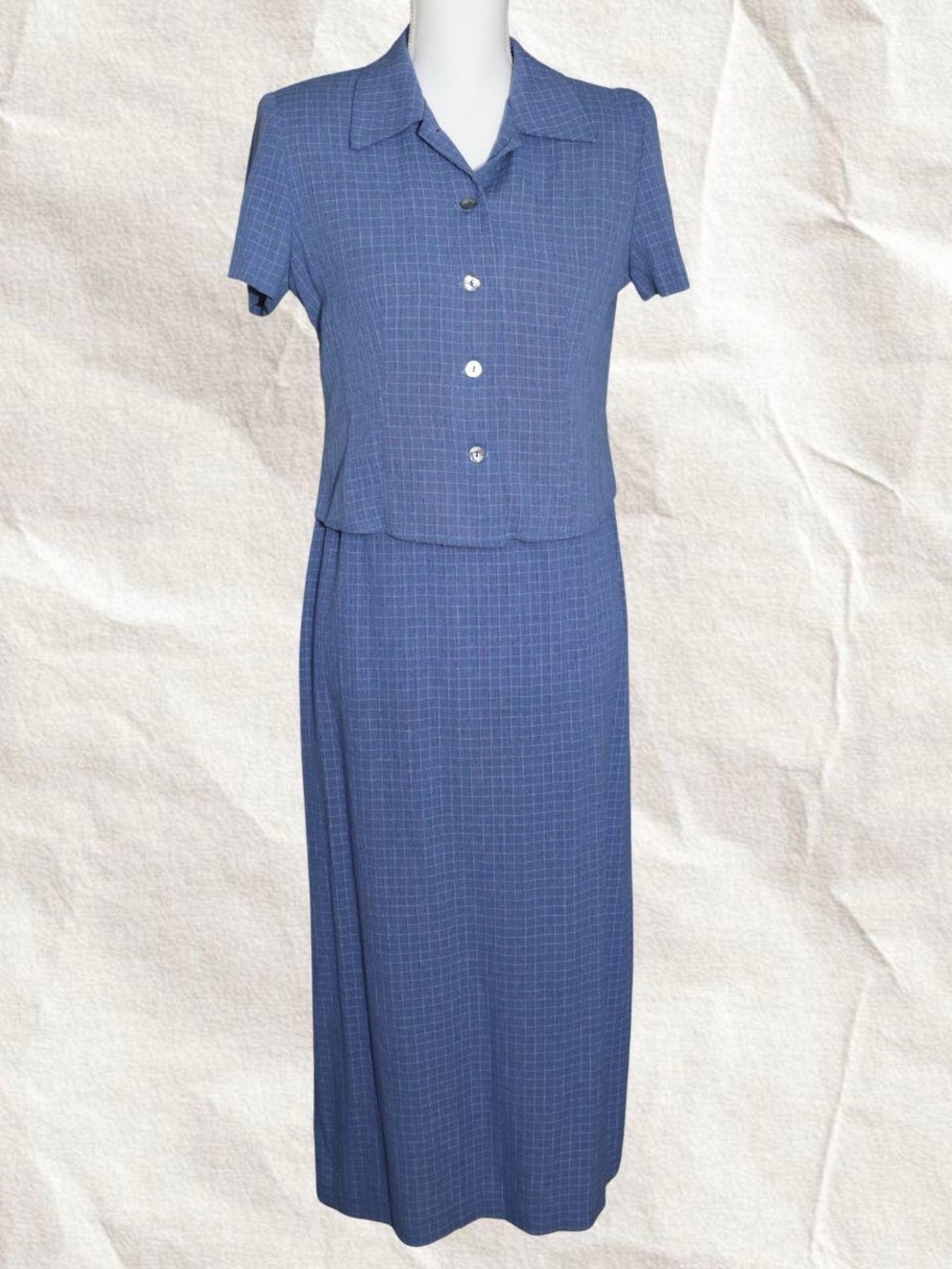 Jessica Howard Blue Short-Sleeve Two-Piece Maxi Dress